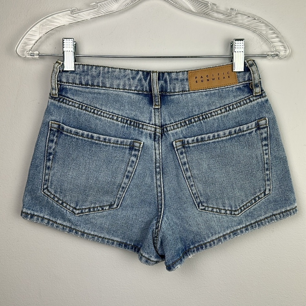 PacSun Bundle Sz 23 High Rise Festival Jean Shorts Mom Black Denim Cuffed Cotton - Picture 6 of 16